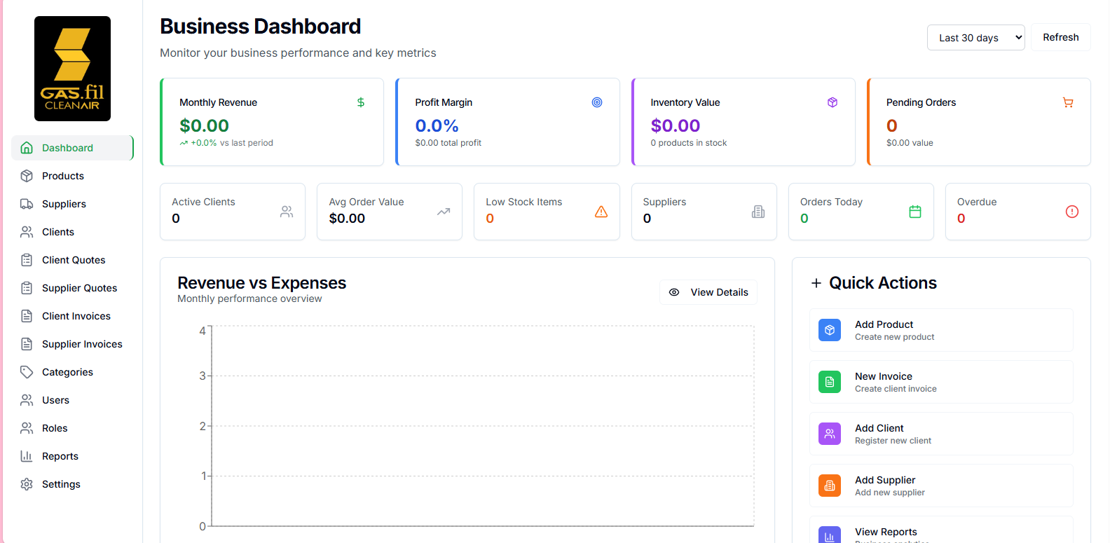 GasFil – Business Management Platform